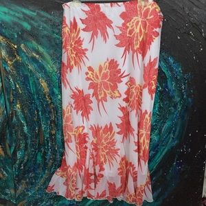 Fun Summer salmon and white colored Flower Skirt